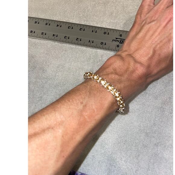 Anne Klein Gold-Tone Bracelet with Rhinestones - Elegant Statement Piece - EUC - Picture 6 of 6